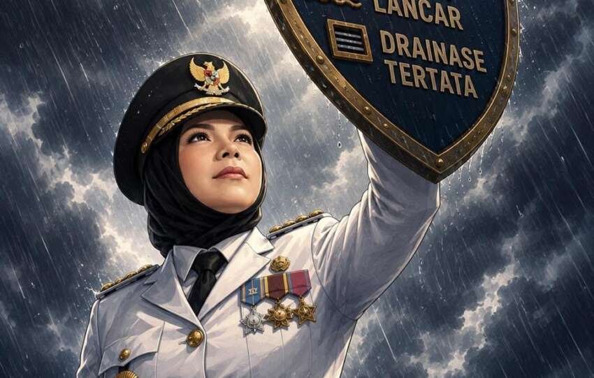 Ilustrasi langkah penanganan ancaman banjir di Kota Bandar Lampung.