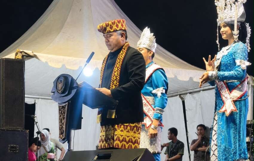 Sekjen Kemendagri, Komjen Pol Tomsi Tohir, pada pembukaan Bandar Lampung Expo 2026.