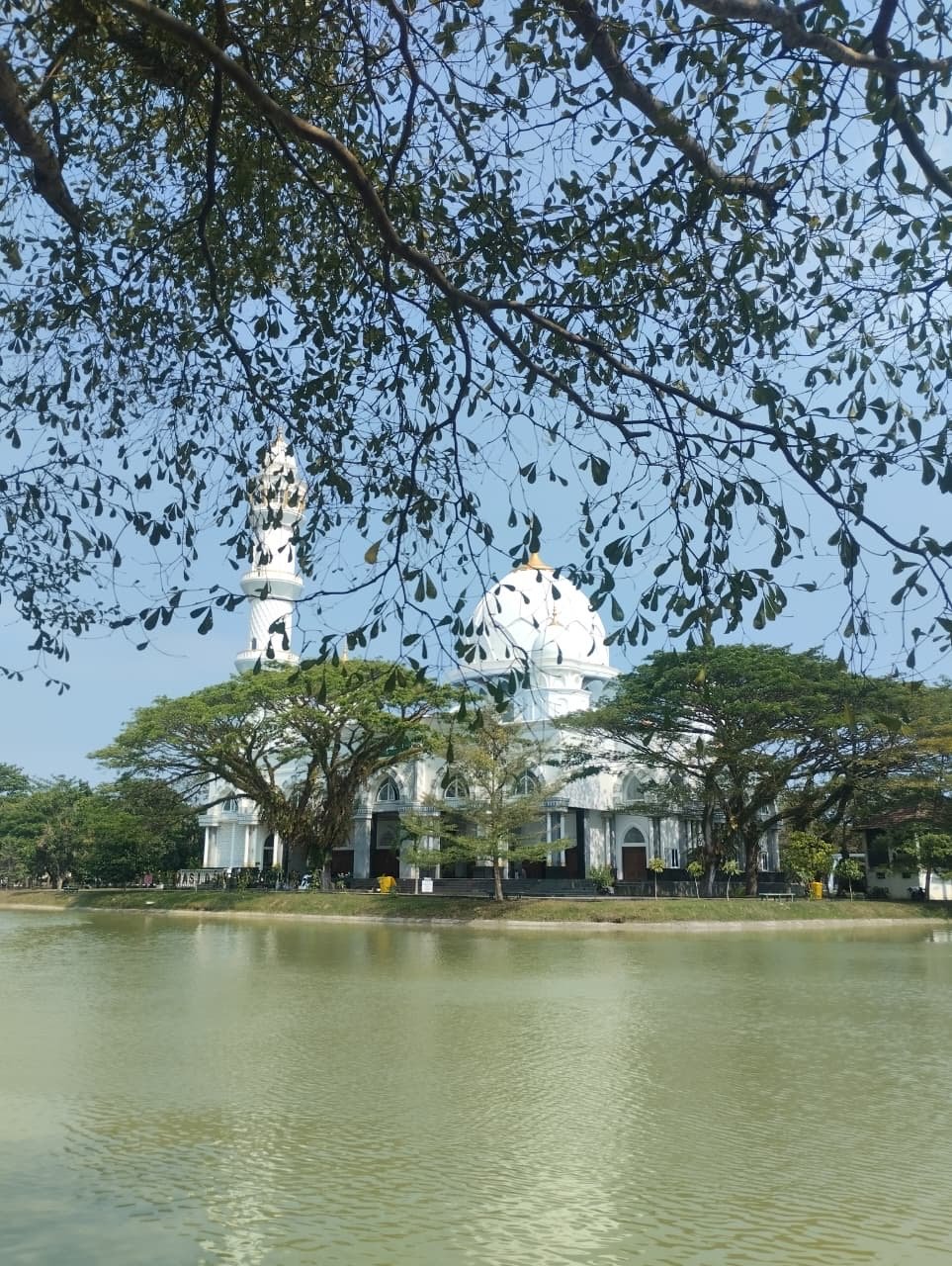 Ketenangan air telaga dan rindangnya pepohonan makin menyempurnakan suasana damai.(Foto: OnOff.id)