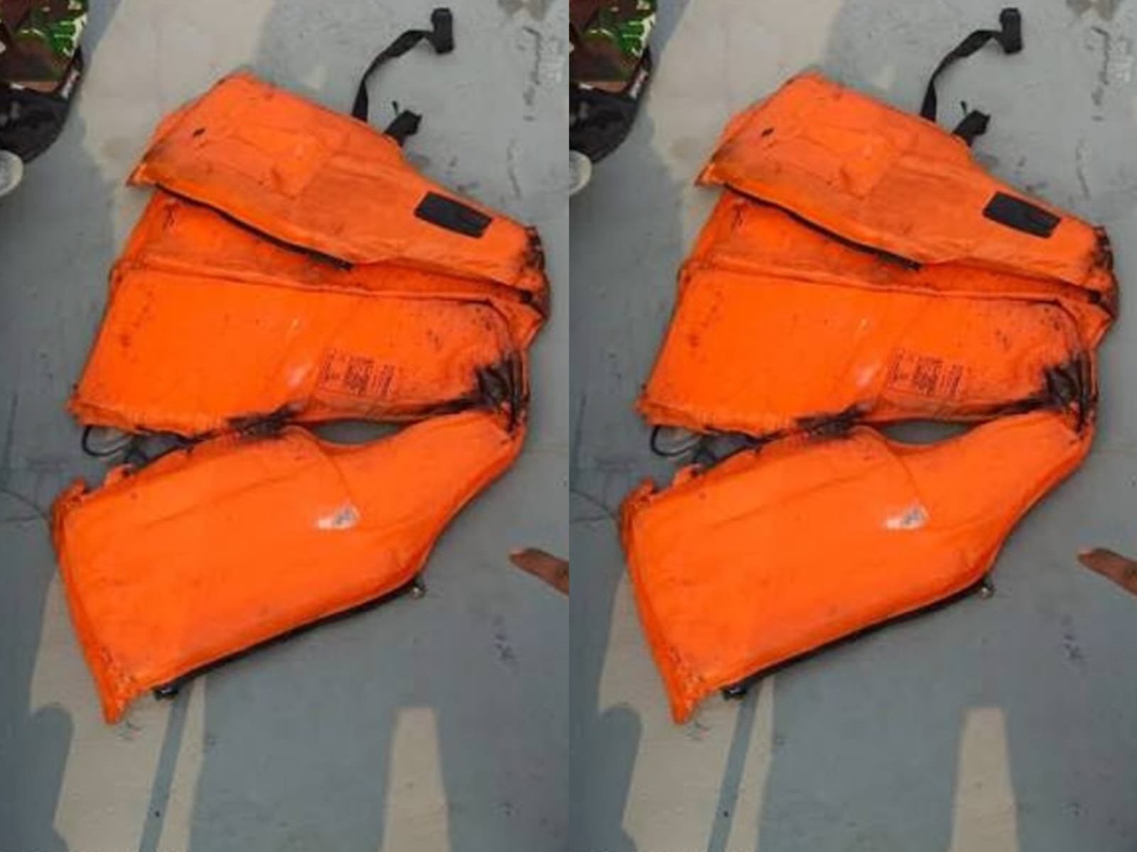 Life jacket yang ditemukan Tim SAR Gabungan di perairan.(foto:ist)