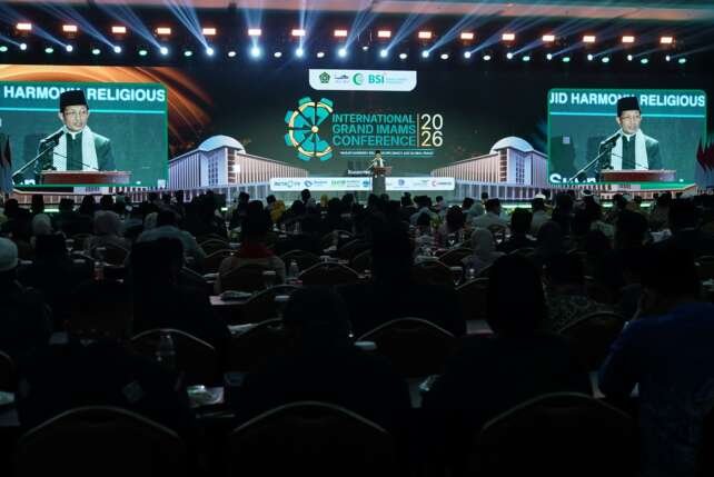 Menag Nasaruddin Umar saat membuka International Grand Imam Conference (IGIC) 2026.(foto: ist)