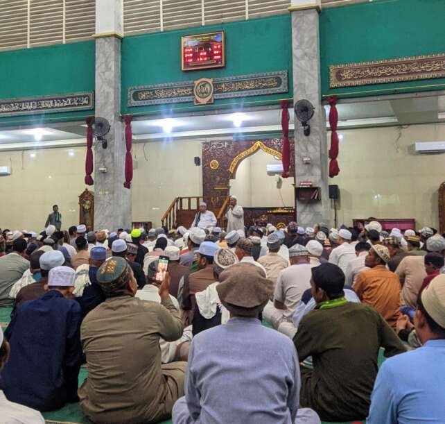 Silaturahmi perkumpulan besar Jamaah Tabligh dan dai se-Sumbagsel berlangsung di Masjid Islamic Center, Rajabasa.(foto: Onoff.id)