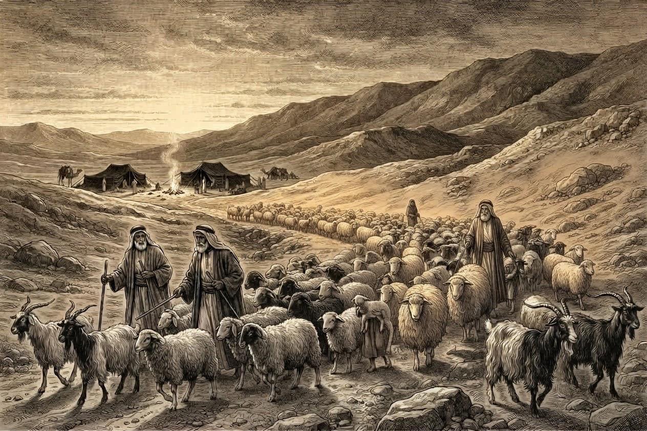 Tradisi menggembala domba dan kambing pada masyarakat Arab.(ilustrasi: Onoff)